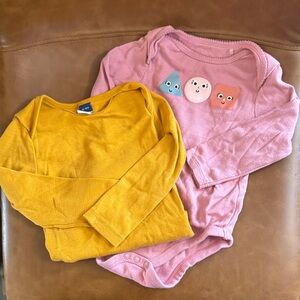 Pink and Yellow Baby Onesies